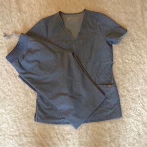 Figs denim looking scrub set